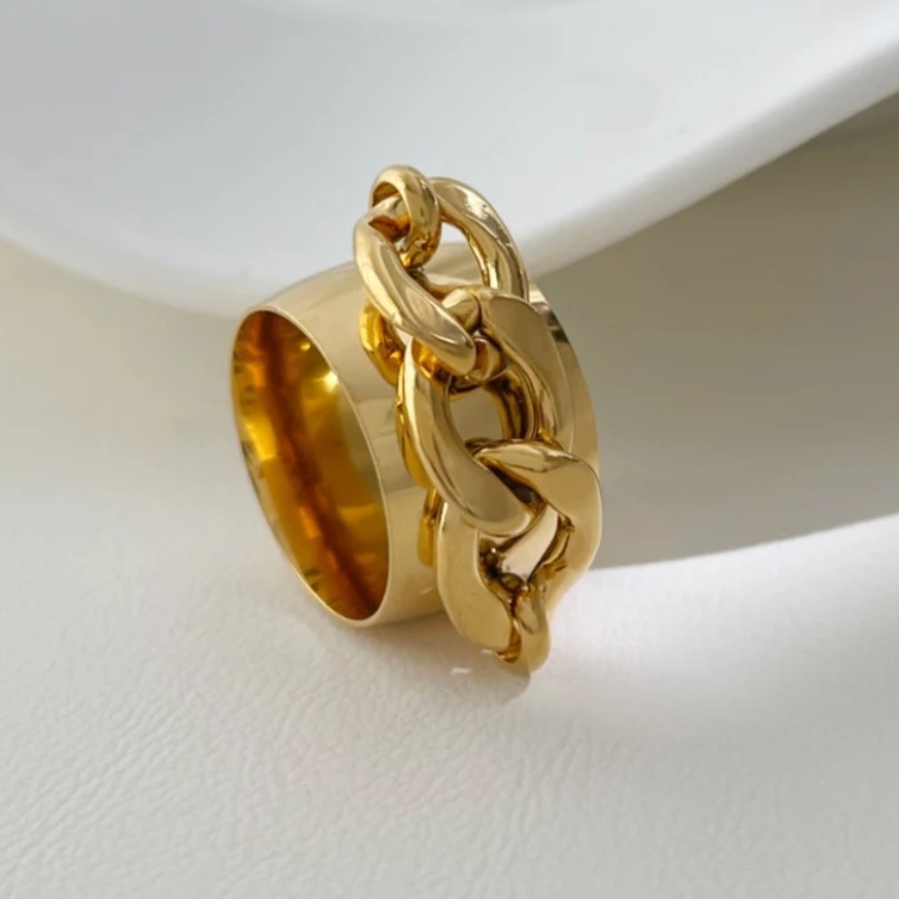 Chunky ring  chain ring texture ring - Picture 3 of 5